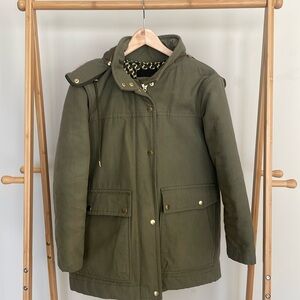 JCrew winter coat with fur hood